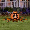 Gemmy Airblown Inflatable Orange and Black Spider w/Witch Hat , 3 ft Tall, Multi - 2 of 2