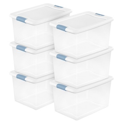 Sterilite Clear Plastic Stackable Storage Container Bin Box Tote with White Latching Lid Organizing Solution for Home & Classroom