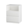 ATJafurn White Cabinet Freestanding Storage Cabinet, Floor Cabinet Nightstands With 2 Drawers For Living Room, Bed Room - 4 of 4