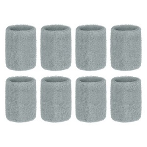 Unique Bargains Sweat Absorbent Elastic Tennis Badminton Basketball Wrist Sweatbands 8 Pcs - 1 of 4