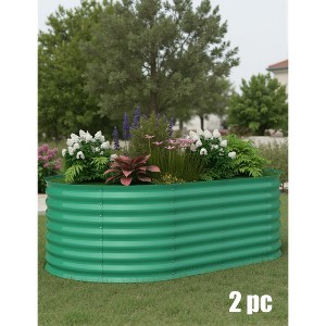 2Pack Steel Raised Garden Bed 6x3x2ft,Metal Deep Root Planter Box for Vegetables Flowers Herbs,Large Oval Garden Planting Bed,Easy Assembly - 1 of 4