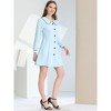 Allegra K Women's Peter Pan Collar Long Sleeve Button Front Shirt Dresses - 3 of 4