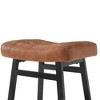 Arceso Counter Height Bar Stools Set, Barstools with Thick Faux Leather Saddle Seat & Heavy Duty Metal Legs,24Inch Kitchen Counter Stools - 4 of 4