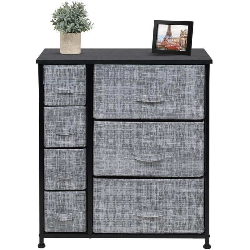 Sorbus Dresser with 7 Drawers - Storage Chest Organizer with Steel Frame, Wood Top, Handles, Fabric Bins, 3 of 6