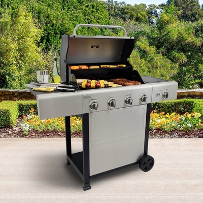Kenmore 4-Burner Stainless Steel Propane Gas Grill with Side Burner
