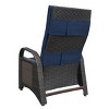 PE Wicker Patio Recliner Chair,Patio Chair With Separate Adjustment Mechanism And Removable Soft Cushion,Outdoor Patio Chairs -Maison Boucle - 4 of 4