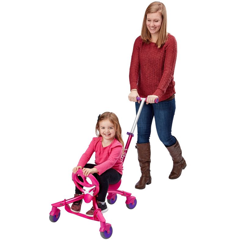 YBIKE Pewi Stroll Pedal and Push Ride-On Toy - Pink, 3 of 12