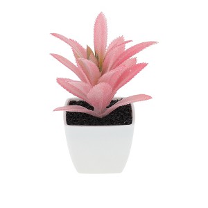 Unique Bargains Artificial Plants Plastic Pink 2.2"x2.2"x4.33" 1 Pcs - 1 of 4