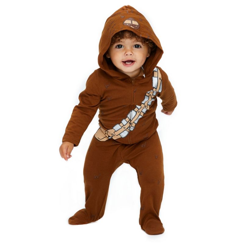 Star Wars Chewbacca Baby Zip Up Cosplay Costume Coverall Newborn to Infant , 4 of 10