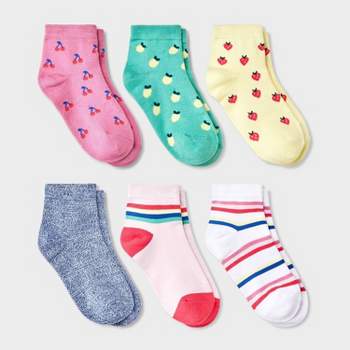 Girls' 6pk 'Cherries' Super Soft Ankle Socks - Cat & Jack™