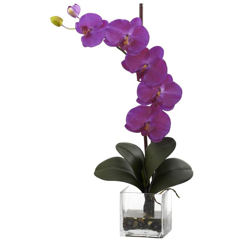 Nearly Natural 26-in Giant Phalaenopsis Orchid with Vase Arrangement, 1 of 3
