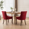 Set of 2 Side Dining Chairs, Thickened Fabric Chairs with Neutrally Toned Wood Legs, Upholstered Accent Dinner Chair for Living Room Kitchen - 3 of 4