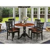 HomeStock 5-Piece Round Black and Cherry Finish Solid Wood Top Dining table with 4 Chairs - 2 of 4
