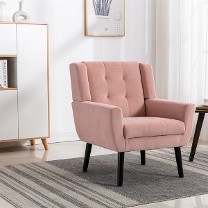Armchair, Living Room Chairs With Curved Back, Velvet Cushion, 250 Lbs Weight Capacity Ergonomics Chair,abstract,gray,29.5in,2.46ft - 1 of 3