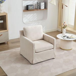 Okak 360 Degree Accent Swivel Chair with Removable Back Cushion 29.92" Comfy Upholstered Armchair for Living Room Office Lounge - 1 of 4