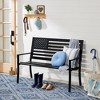 Best Choice Products Indoor Outdoor Steel Garden Bench w/ American Flag Backrest, 790lb Capacity - 4 of 4