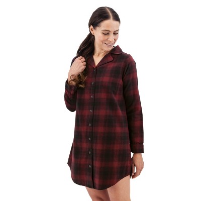 Old Ranch Brands Women's Plaid Organic Flannel Night Shirt