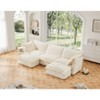 NicBex Couches for Living Room U-Shaped 3 Seat Sectional Comfy Sofa Modern Corduroy Upholstered Slipcovered Sofa Couch with Ottomans, Cream - 3 of 4