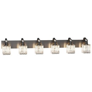 Whizmax Bathroom Vanity Light Fixtures Modern Crystal Vanity Light Fixtures, Light Modern Crystal Wall Lighting with Square Shade, Black - 1 of 4