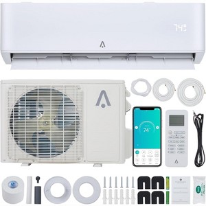 4000 BTU Ductless Mini Split Air Conditioner and Heat Pump with 23 SEER2, Smart Control, Self-Cleaning for Rooms Up to 1500 Sq. Ft - 1 of 4