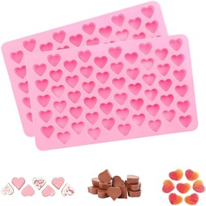 JDICTION 2-Pack Heart Shaped Silicone Molds, Non-Stick Food Grade Candy Molds for Chocolate, Jelly, Gummies, Candle & Lacquer Seal Making - 1 of 4