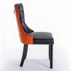 2pcs Dining Chair High-end Tufted ,37.5" H Solid Wood Contemporary PU And Velvet Upholstered Dining Chair With Wood Legs Nailhead Trim For Dining Room - 2 of 4