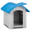 phiestina 28 inch Raised Plastic Dog House, Blue & White, with Adjustable Sunroof and Elevated Base for Small Dogs - 3 of 4