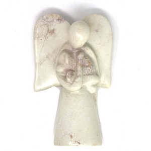 Slickblue Soapstone Angel Holding Heart / Star / Dog – 5-Inch Hand-Carved Sculpture, Gift of Comfort and Hope - 1 of 4