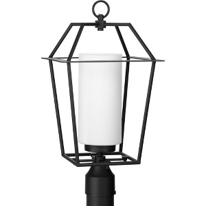 Progress Lighting Chilton 1-Light Outdoor Post Lantern, Textured Black, Etched Opal Glass Shade - 1 of 1