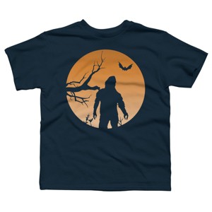 Boy's Design By Humans Yeti Halloween Harvest Moon By LivedInTees T-Shirt - 1 of 3