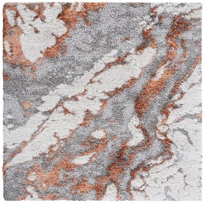 Horizon Shag Hzn890 Power Loomed Area Rug - Grey/rust - 5'x5 ...
