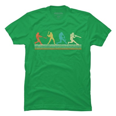 Men's Design By Humans Vintage Distressed Baseball Swing By LuckyCharm99 T-Shirt