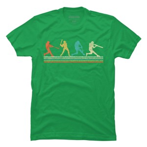 Men's Design By Humans Vintage Distressed Baseball Swing By LuckyCharm99 T-Shirt - 1 of 2