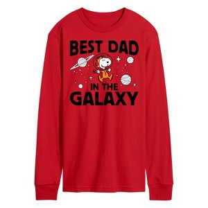 Men's - Peanuts - Best Dad In The Galaxy Snoopy Long Sleeve Graphic T-Shirt - 1 of 4