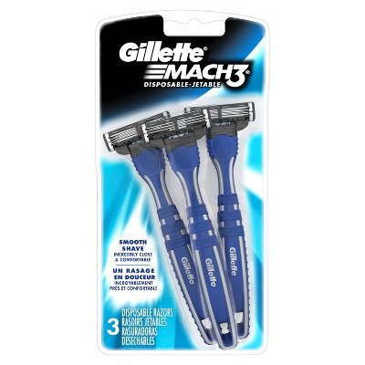 Gillette Mach3 Smooth Men's Disposable Razors - 3ct
