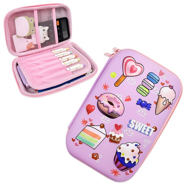 Cartuchera rígida EVA 3D de gran capacidad Wrapables, caja organizadora para útiles, Sweet Treats