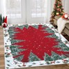 Coolmee  Snowman House Pine Tree Christmas Washable Area Rugs Winter Home Decor Low-Profile Rugs for Entryway Bedroom Living RoomRed - 4 of 4