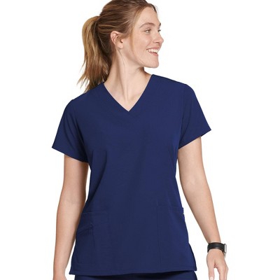 Jockey Women's V-neck Crossover Scrub Top S New Navy : Target