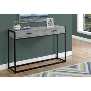 Modern Laminate Console Table with 2 Drawers & Black Metal Frame for Entryway, Living Room & Bedroom - 1 of 4