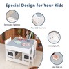 SEVOBAL Kids Table Sets, 3-in-1 Wooden Activity Center with Storage for Toddler Drawing Reading and Playroom Organization, White, 27.56"*26.57"*4.53" - 3 of 4