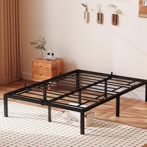Bed Frame No Box Spring Needed, Heavy Duty Metal Platform Bed Frame for Bedroom Easy Assembly, Noise Free, Black - 1 of 4