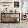 55 Inch Entryway Table, Narrow Long Console Table with Storage, 3 Tier Wood Sofa Table for Living Room - 3 of 4