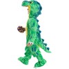 Joyfy Kids Dinosaur Halloween Jumpsuit with Hood Costume, T-Rex Full Body Outfits with Plush Egg for Boys Girls Dress Up Party - 2 of 3