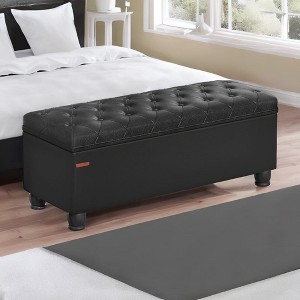 SONGMICS Storage Ottoman Bench Long Bed End Stool with Storage 330.6 lb Load Capacity Solid Wood Legs - 1 of 4