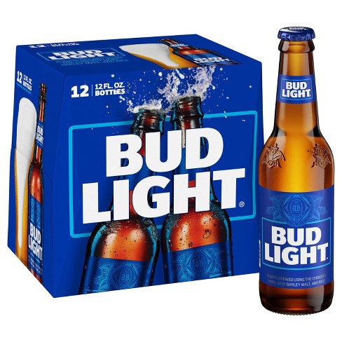 Bud Light Beer, Pack Lager Beer, 12 Fl Oz Bottles, ABV,, 59% OFF