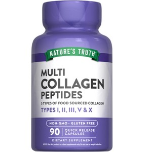 Nature's Truth Multi Collagen Protein | 90 Capsules | Type I, II, III, V, X - 1 of 4