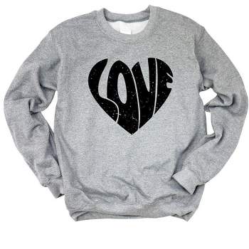 Simply Sage Market Women's Graphic Sweatshirt Love Heart Distressed
