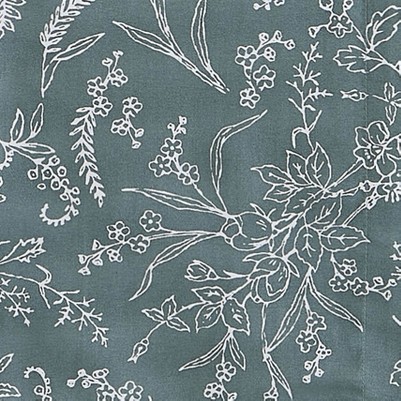 teal with white flowers