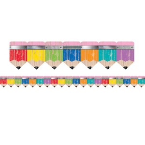 Creative Teaching Press Upcycle Style Rustic Pencils EZ Border, 48 Feet (Pack of 6) - 1 of 1