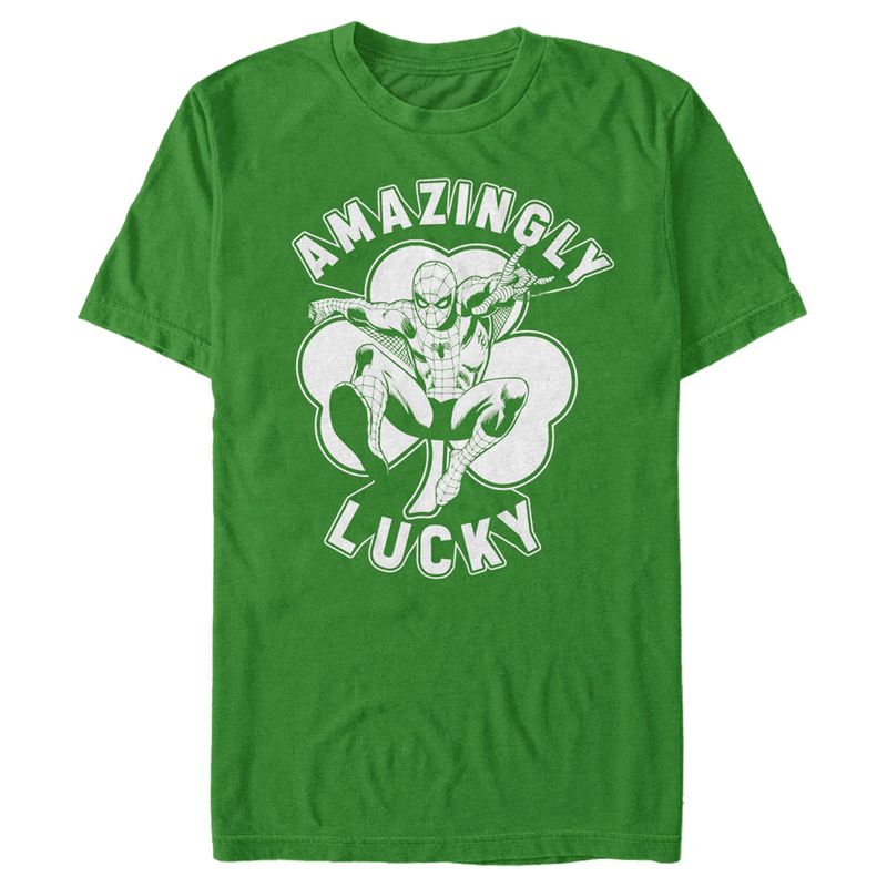 Men's Marvel St. Patrick's Day Spider-Man Lucky Clover T-Shirt, 1 of 6